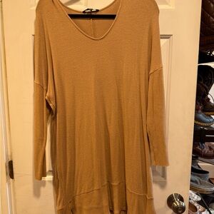 American Eagle V-Neck Knit dress in Camel